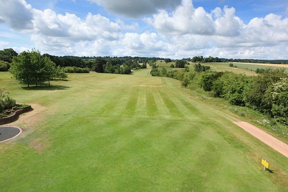 Hole 1 on The Cathedral Course at Salisbury & South Wilts Golf Course