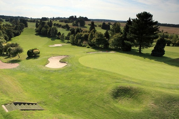 Hole 17 on The Cathedral Course at Salisbury & South Wilts Golf Course