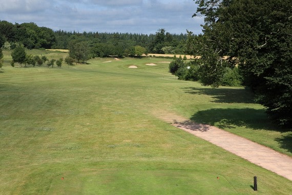 Hole 12 on The Cathedral Course at Salisbury & South Wilts Golf Course